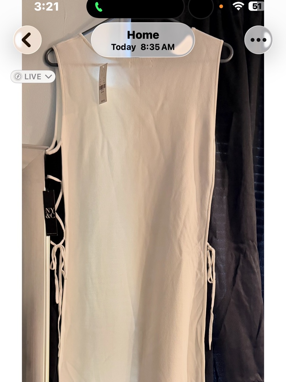 Z by Zella Side Lace Maxi Dress White Large NWT
